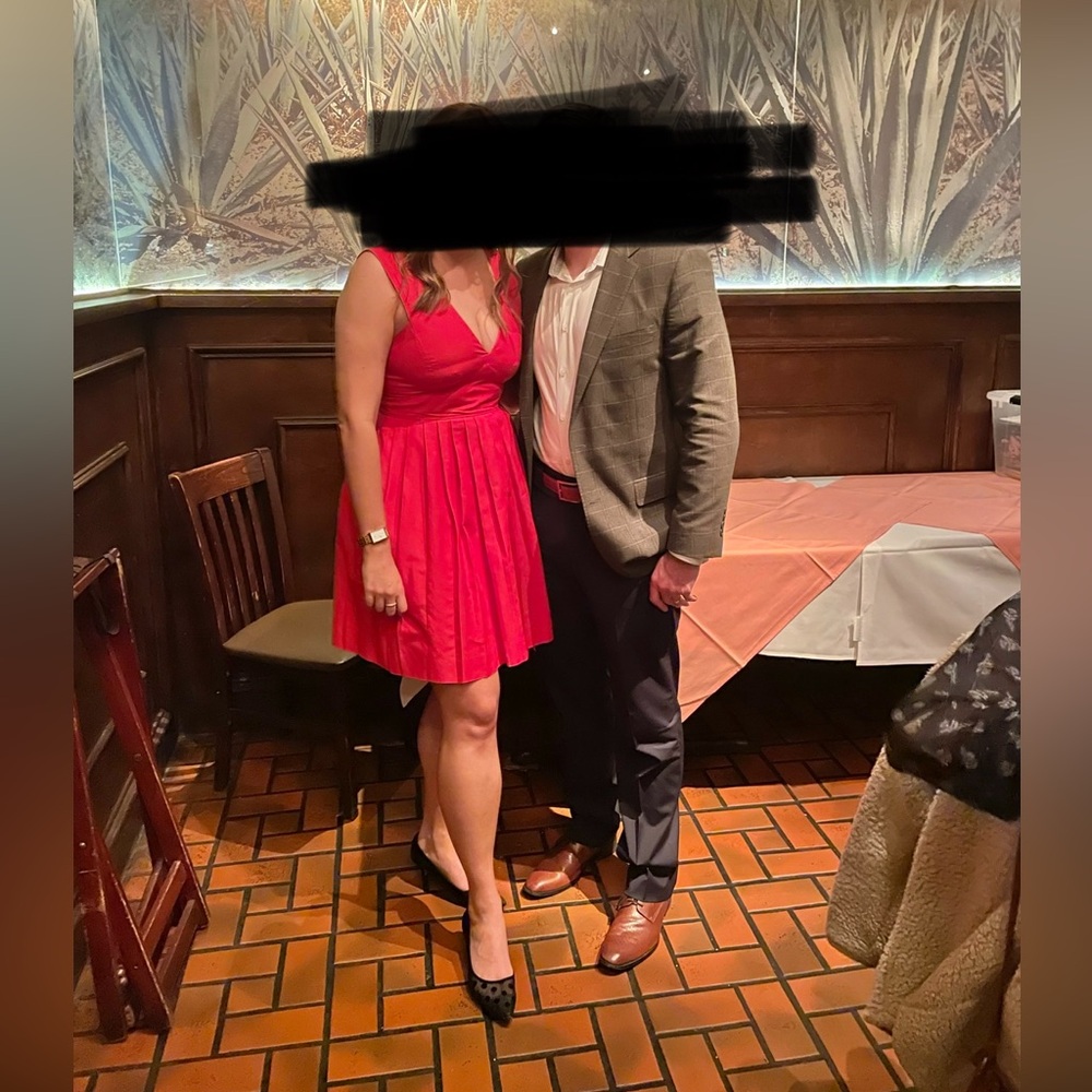 Bright Red Cotton cocktail Dress